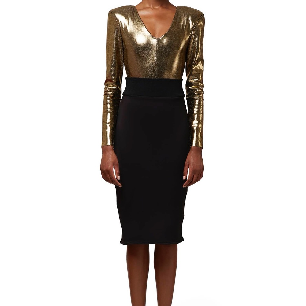 Midi Skirt with Gold Zipper